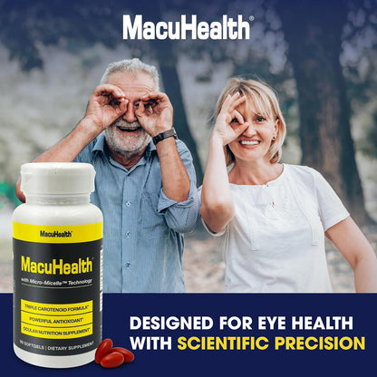 MacuHealth Triple Carotenoid Formula - Eye Vitamins for Adults - 90 Softgels, 3 Month Supply - Advanced Eye Support & Health Eye Formula